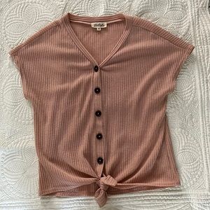 Size M Mauve Front-tie shirt